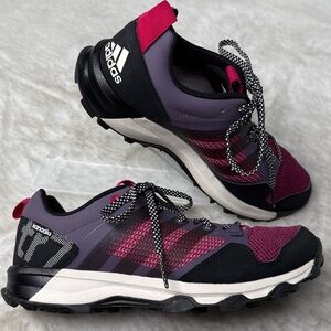Adidas Kanadia Trail Running Shoe Sneaker Women 8.5 Pink Purple Traxion AQ4813